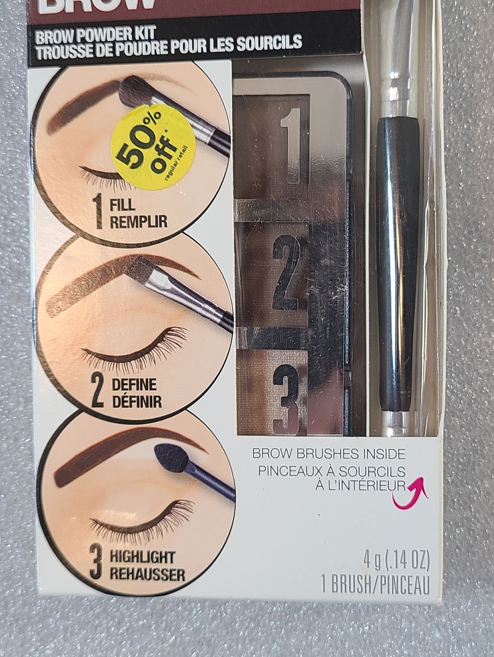 COVERGIRL Easy Breezy Brow Powder Kit - Rich Brown NIB 4 G/.14 Oz - Picture 4 of 8